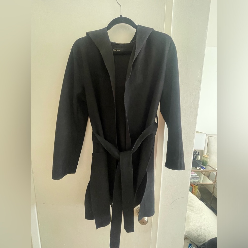 Black Suede Mid-Length Jacket